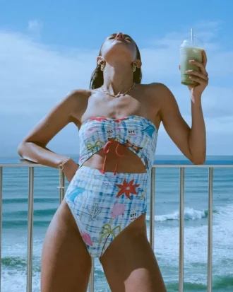 Lottie Hall Summer Bandeau One-Piece Swimsuit