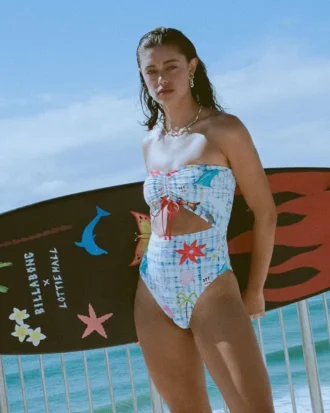 Lottie Hall Summer Bandeau One-Piece Swimsuit
